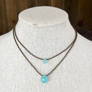 Artisan Chalcedony and Seed Bead Necklace